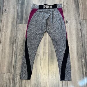 PINK Victoria's Secret Gray and Purple Ultimate Leggings Size Large